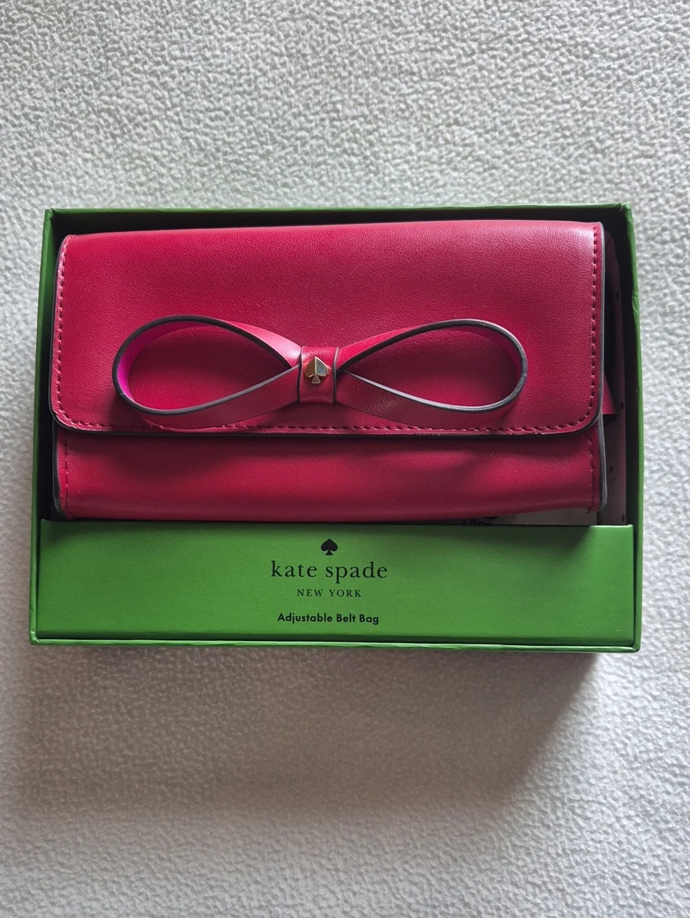 Kate Spade New York Leather Bow Belt Bag Color Red L/XL in BOX
